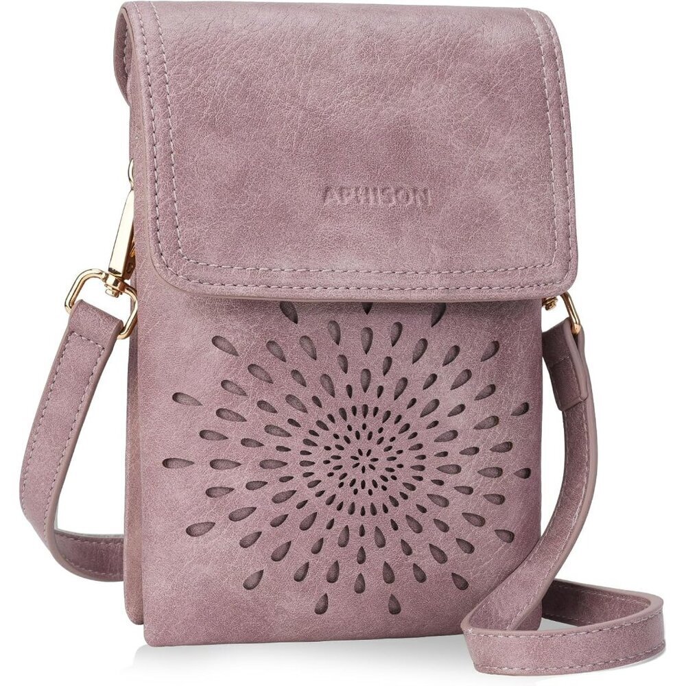 Small Leather Crossbody Bag Women Phone Wallet Purse Card Slots Stylish